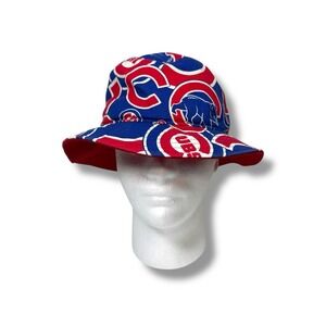 Chicago Cubs Bucket Hat One Size Sports All Over Print‎ '47 Brand Cap Blue Red